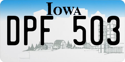 IA license plate DPF503