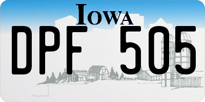 IA license plate DPF505