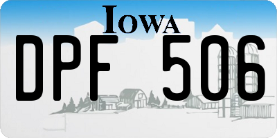 IA license plate DPF506
