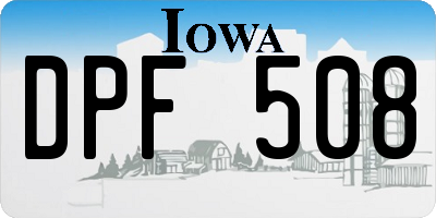 IA license plate DPF508