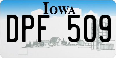 IA license plate DPF509