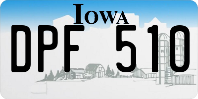 IA license plate DPF510