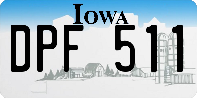 IA license plate DPF511