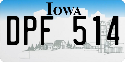 IA license plate DPF514