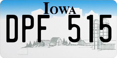 IA license plate DPF515