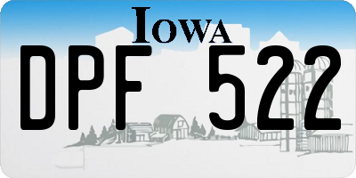 IA license plate DPF522