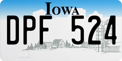 IA license plate DPF524