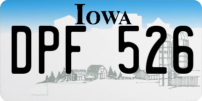 IA license plate DPF526