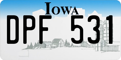 IA license plate DPF531