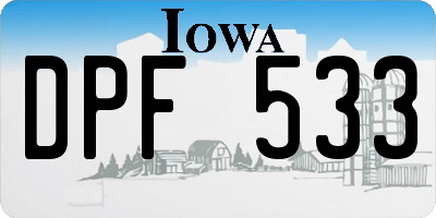 IA license plate DPF533