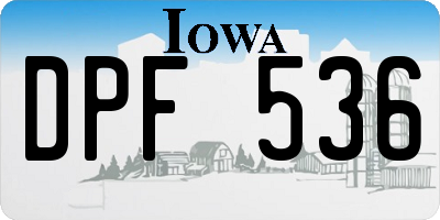 IA license plate DPF536