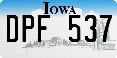 IA license plate DPF537