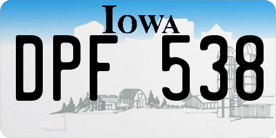 IA license plate DPF538