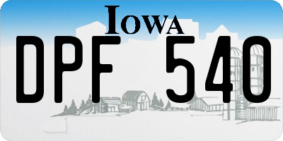 IA license plate DPF540