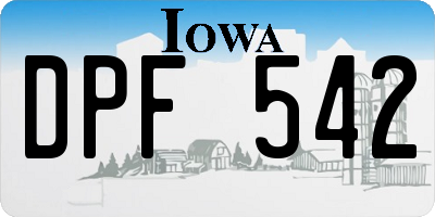 IA license plate DPF542