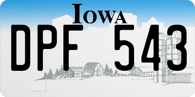 IA license plate DPF543