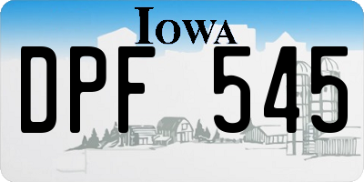 IA license plate DPF545