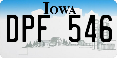 IA license plate DPF546