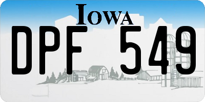 IA license plate DPF549
