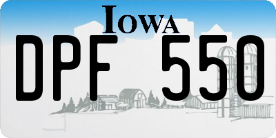 IA license plate DPF550