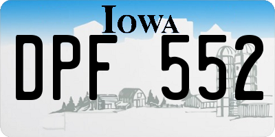 IA license plate DPF552