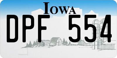 IA license plate DPF554