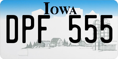 IA license plate DPF555
