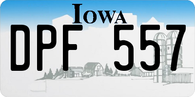 IA license plate DPF557