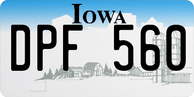 IA license plate DPF560