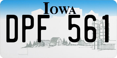 IA license plate DPF561