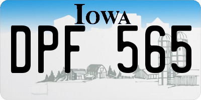 IA license plate DPF565
