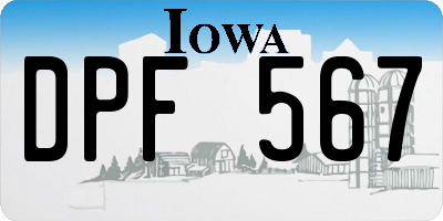 IA license plate DPF567
