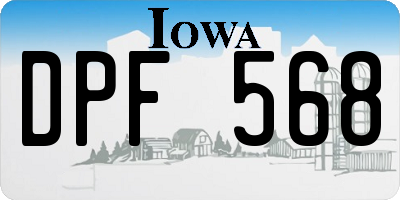 IA license plate DPF568