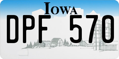 IA license plate DPF570
