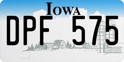 IA license plate DPF575