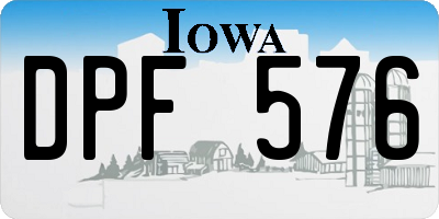 IA license plate DPF576