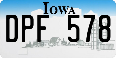 IA license plate DPF578