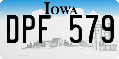 IA license plate DPF579