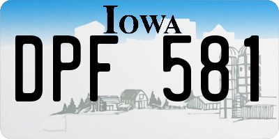 IA license plate DPF581