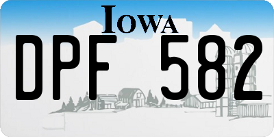 IA license plate DPF582