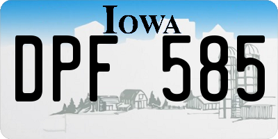 IA license plate DPF585