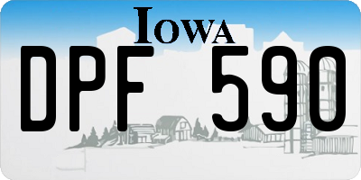 IA license plate DPF590