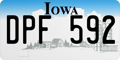 IA license plate DPF592