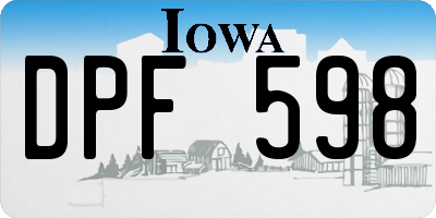 IA license plate DPF598