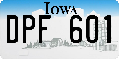 IA license plate DPF601
