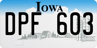 IA license plate DPF603