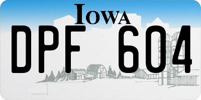 IA license plate DPF604