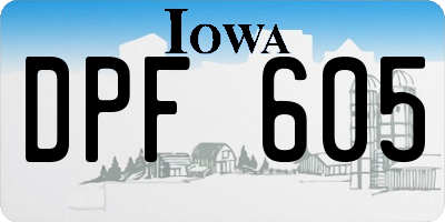 IA license plate DPF605