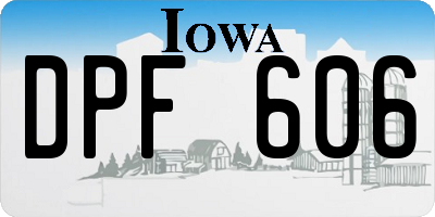 IA license plate DPF606