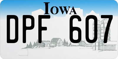 IA license plate DPF607